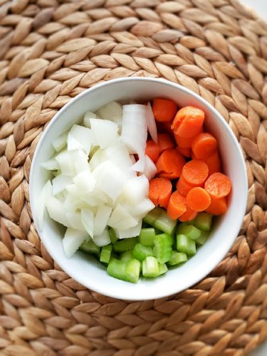Carrots celery and onions
