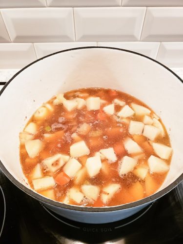 Leftover ham bone potato soup